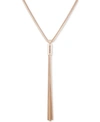 Guess Gold-tone Logo & Tassel Snake-chain Lariat Necklace, 28" + 2" Extender In Gold
