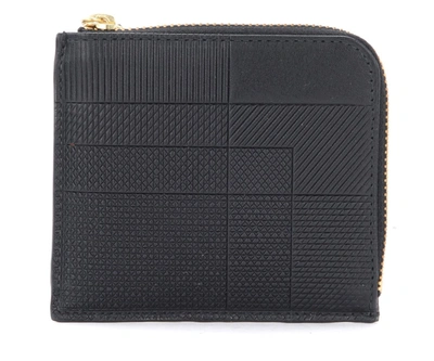 Comme Des Garçons Wallet Intersection Model L Closure In Black Leather In Nero