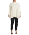 ANNE KLEIN PLUS SIZE BOUCLE DROPPED-SHOULDER SWEATER