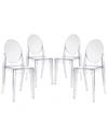 Modway Casper Dining Chairs Set Of 4 In Clear