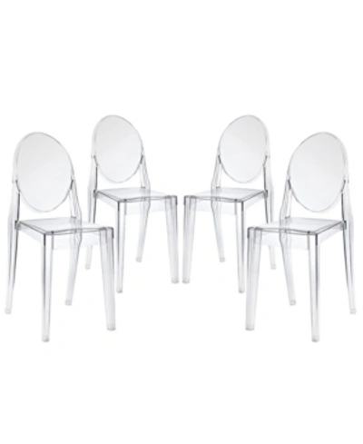 Modway Casper Dining Chairs Set Of 4 In Clear