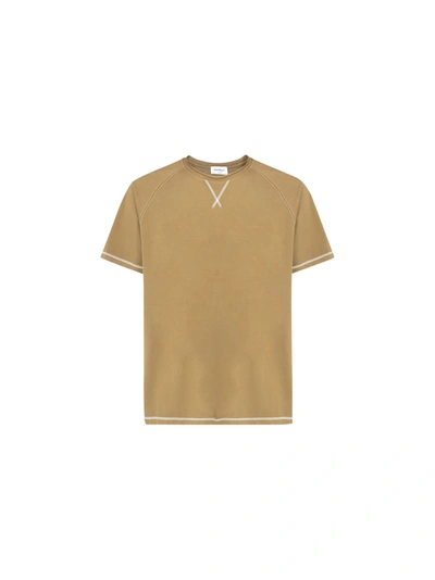 Ferragamo Used Effect Cotton T-shirt In Beige