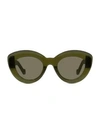 Loewe 50mm Oversized Cat Eye Sunglasses In Milky Khaki/khaki