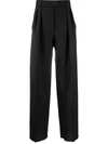 Valentino Wide-leg Silk Cady Couture Pants In Black