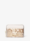 MICHAEL KORS JET SET TRAVEL PYTHON-EMBOSSED LEATHER WALLET