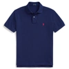 Polo Ralph Lauren Cotton Mesh Classic Fit Polo Shirt In Newport Navy/red