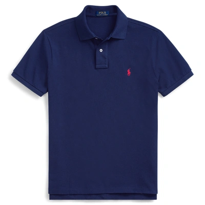 Polo Ralph Lauren Classic Fit Mesh Polo Shirt In Newport Navy/red