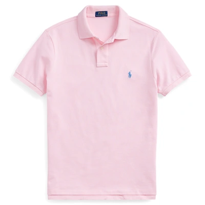 Polo Ralph Lauren Classic Fit Mesh Polo Shirt In Carmel Pink/blue