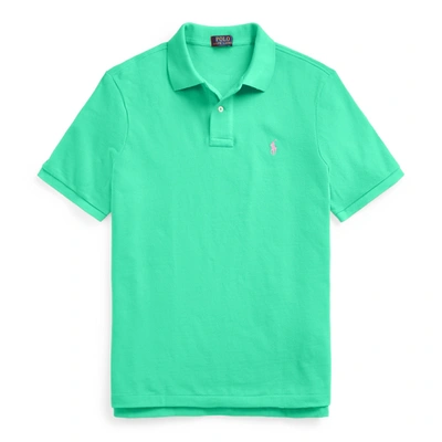 Polo Ralph Lauren Classic Fit Mesh Polo Shirt In Sunset Green/pink