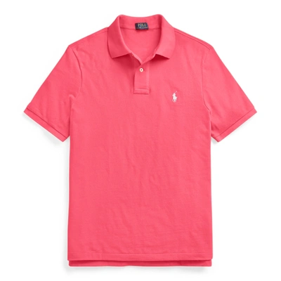 Polo Ralph Lauren Classic Fit Mesh Polo Shirt In Hot Pink/white