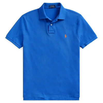 Polo Ralph Lauren Classic Fit Mesh Polo Shirt In New Iris Blue/orange