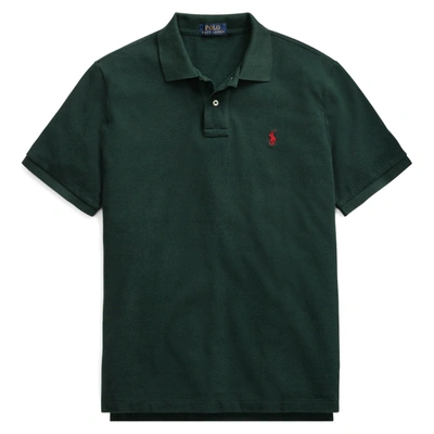 Polo Ralph Lauren Classic Fit Mesh Polo Shirt In College Green/burgundy