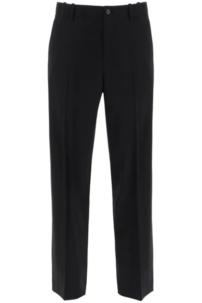Loewe Anagram Embroidered Formal Trousers In Black