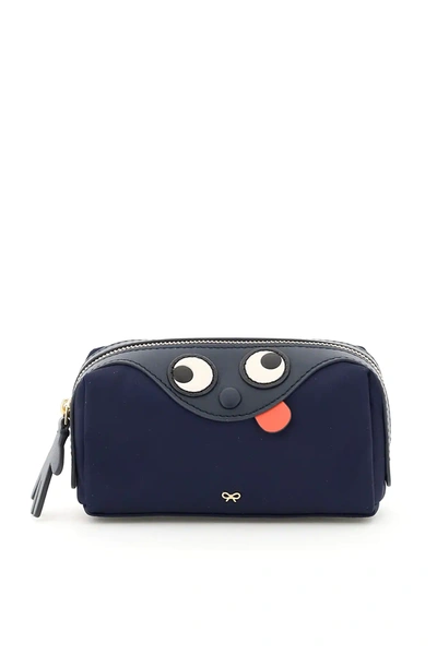 Anya Hindmarch Nylon Pouch Girlie Stuff Zany In Blue