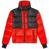 Moncler Red Nylon Marcassin Down Jacket In Red