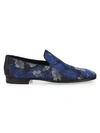 Saks Fifth Avenue Collection Floral Leather Loafers In Navy