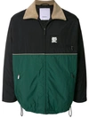 Ports V Contrast Panel Drawstring Jacket In Black