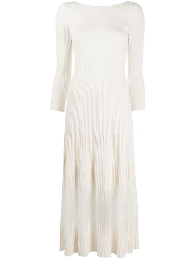 Patrizia Pepe Fine Knit Dress In Neutrals