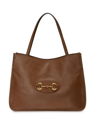 Gucci 1955 Horsebit Leather Tote Bag In Brown