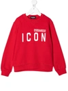 Dsquared2 Icon-print Long-sleeved Sweatshirt In Red