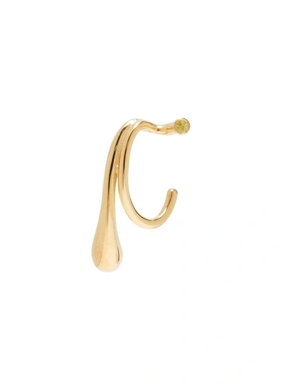 Anne Manns 'pei' Sapphire 14k Gold-plated Sterling Silver Earpiece In Metallic