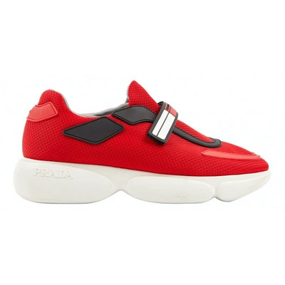 Pre-owned Prada Cloudbust Red Cloth Trainers