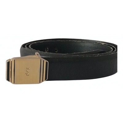 Pre-owned Saint Laurent Black Leather Belt