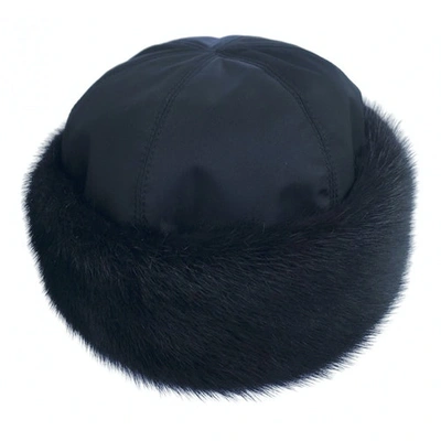 Pre-owned Prada Black Mink Hat