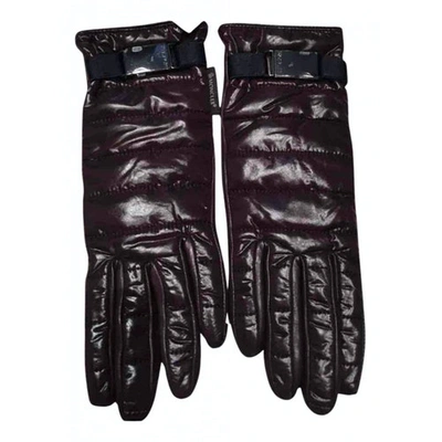 Pre-owned Moncler Brown Leather Gloves