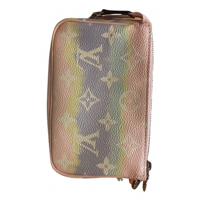 Pre-owned Louis Vuitton Pochette Accessoire Cloth Clutch Bag In Pink