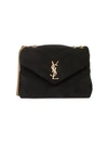 Saint Laurent Small Loulou Matelassé Suede Shoulder Bag In Black