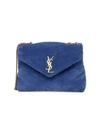 Saint Laurent Women's Small Loulou Matelassé Suede Shoulder Bag In Sapphire