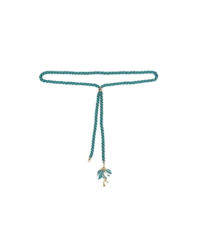 Elisabetta Franchi Thin Belt In Deep Jade