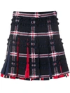 THOM BROWNE PLEATED CHECKED MINI SKIRT