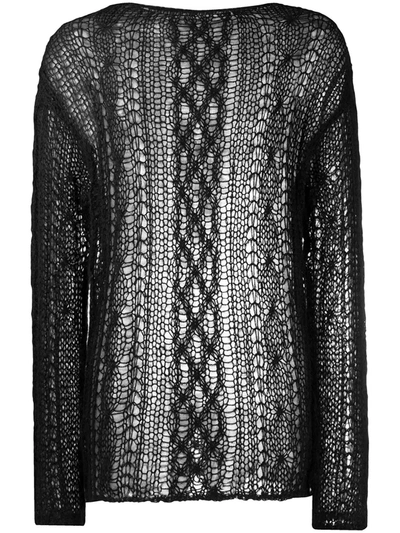 Takahiromiyashita The Soloist Open Knit Jumper In Black