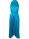 A.l.c Renzo Pleated Sleeveless Midi Dress In Blue