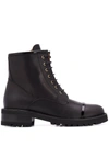 Malone Souliers Bryce 30 Patent-trimmed Leather Ankle Boots In Black
