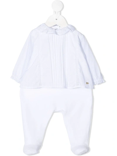 Tartine Et Chocolat Lace-trimmed Blouse-effect Babygrow In White