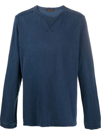 Pre-owned Yohji Yamamoto 2000s Crew Neck Long-sleeved T-shirt In Blue