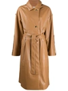 AERON FAUX LEATHER TRENCH COAT