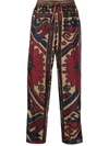 PIERRE-LOUIS MASCIA EMBROIDERY PATTERN CROPPED TROUSERS