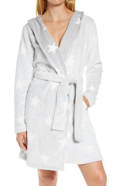 Ugg Miranda Double Face Fleece Hooded Dressing Gown In Grey Star