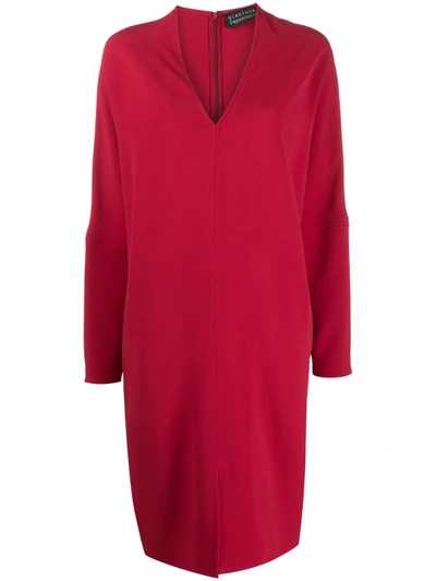 Gianluca Capannolo Oversize V-neck Shift Dress In Red