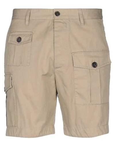 Dsquared2 Man Shorts & Bermuda Shorts Sand Size 26 Cotton In Beige