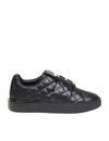 BALMAIN SNEAKERS IN BLACK QUILTED LEATHER,11541428