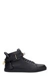 BUSCEMI 100 MM SNEAKERS IN BLACK LEATHER,11541402