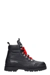 FILLING PIECES MOUNTAIN BOOT COMBAT BOOTS IN BLACK LEATHER,11541392