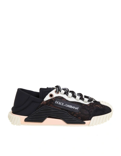 Dolce & Gabbana Slip On Ns1 In Mix Of Materials In Black