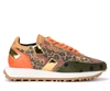 GHOUD RUSH SNEAKER IN ORANGE AND GREEN SUEDE AND PONY SKIN,ROLW-FS03
