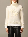 ERMANNO SCERVINO SWEATER TURTLENECK WITH EMBROIDERY,11541725